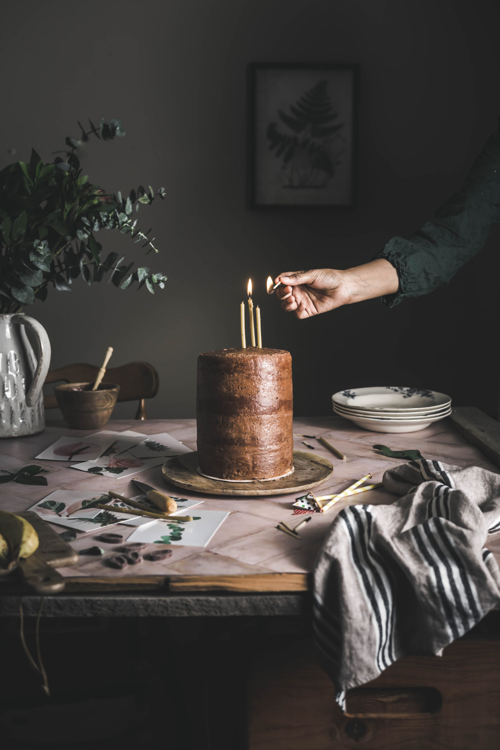 BROWNED BUTTER BANANA CAKE WITH CHOCOLATE SWISS MERINGUE BUTTERCREAM