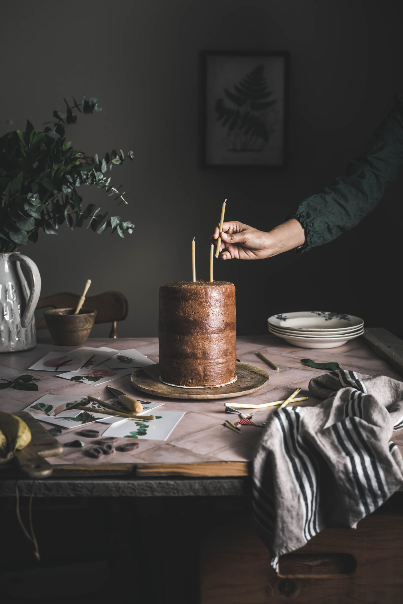 BROWNED BUTTER BANANA CAKE WITH CHOCOLATE SWISS MERINGUE BUTTERCREAM