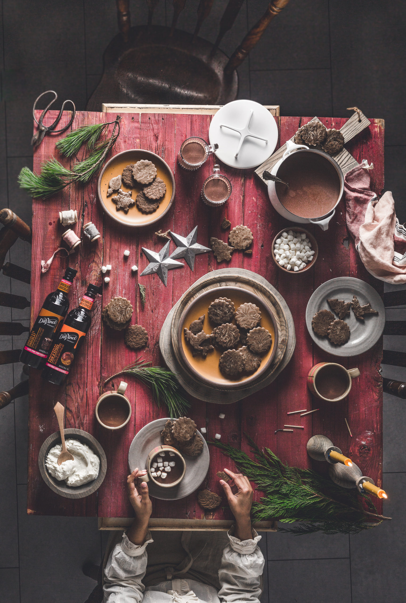 Soft Gingerbread Tiles With Rum Butter Glaze  + Gingerbread Hot Chocolate