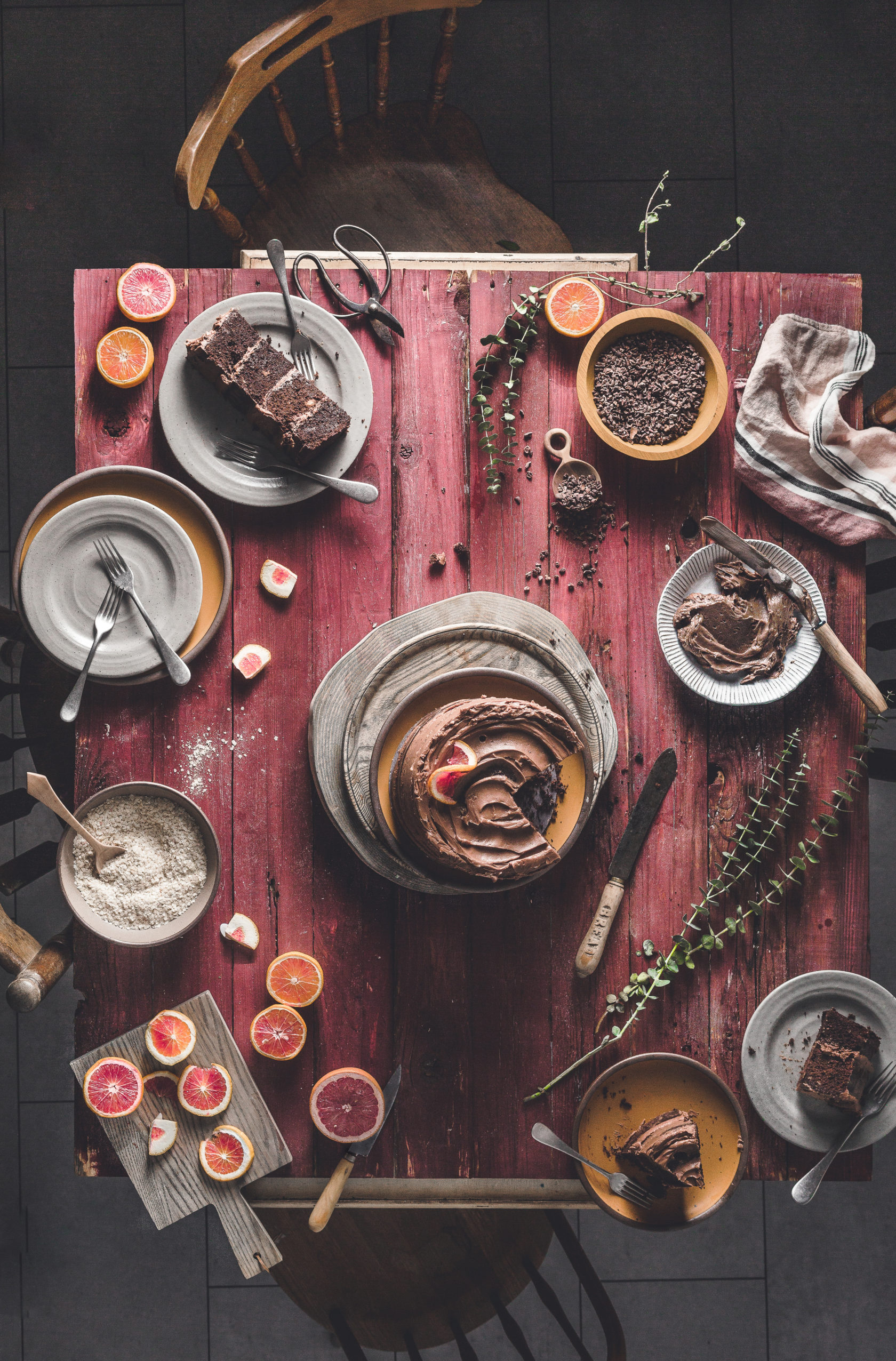 Blood Orange Quinoa Chocolate Cake with Cacao Nibs + Chocolate Buttercream