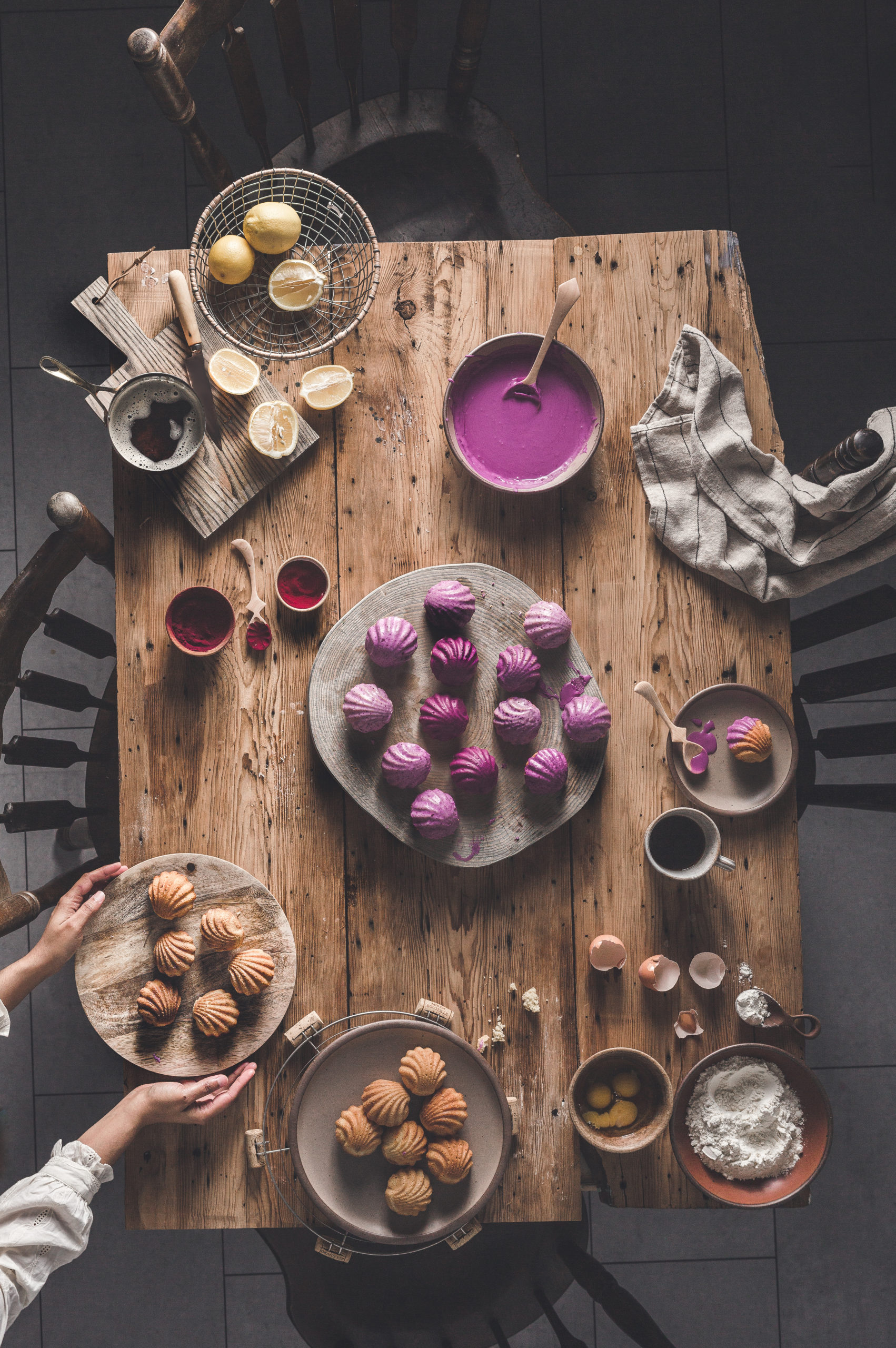 Browned Butter Lemon Madeleine With Cosmos Red Cabbage And Ruby Red Radish Superfood Glaze