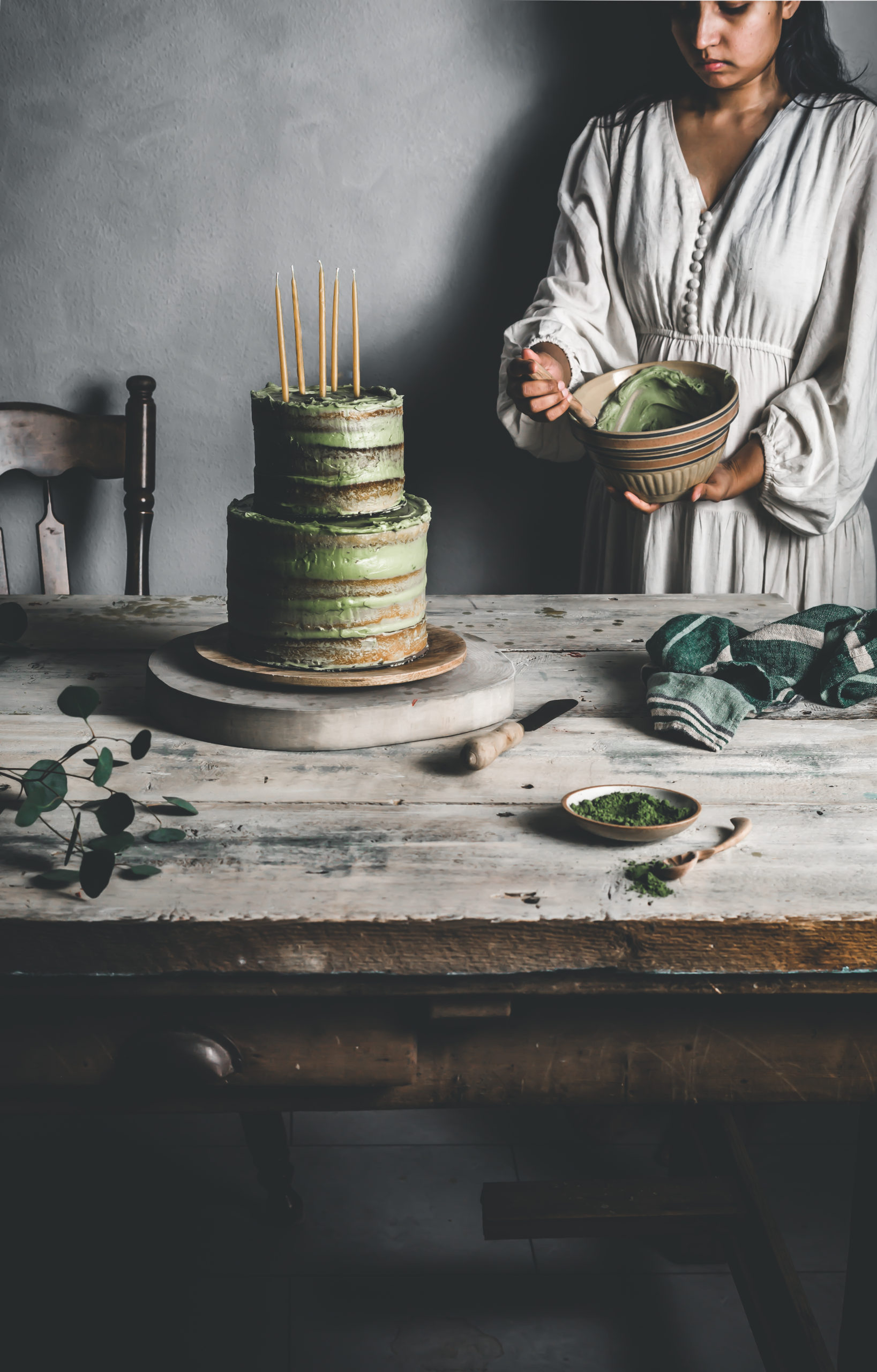 Matcha White Chocolate Layer Cake