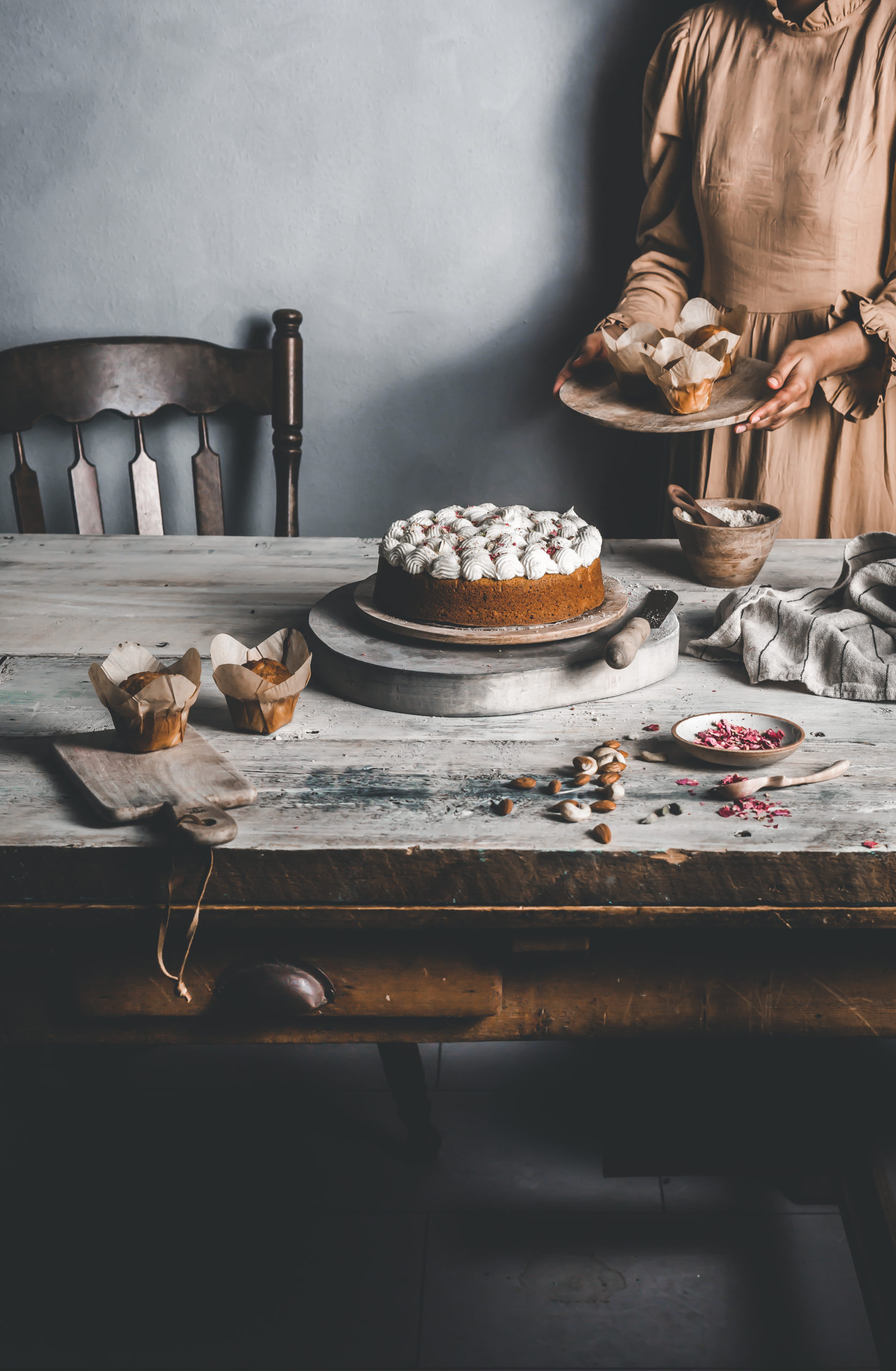 Thandai Mawa Cake With Rose Buttercream