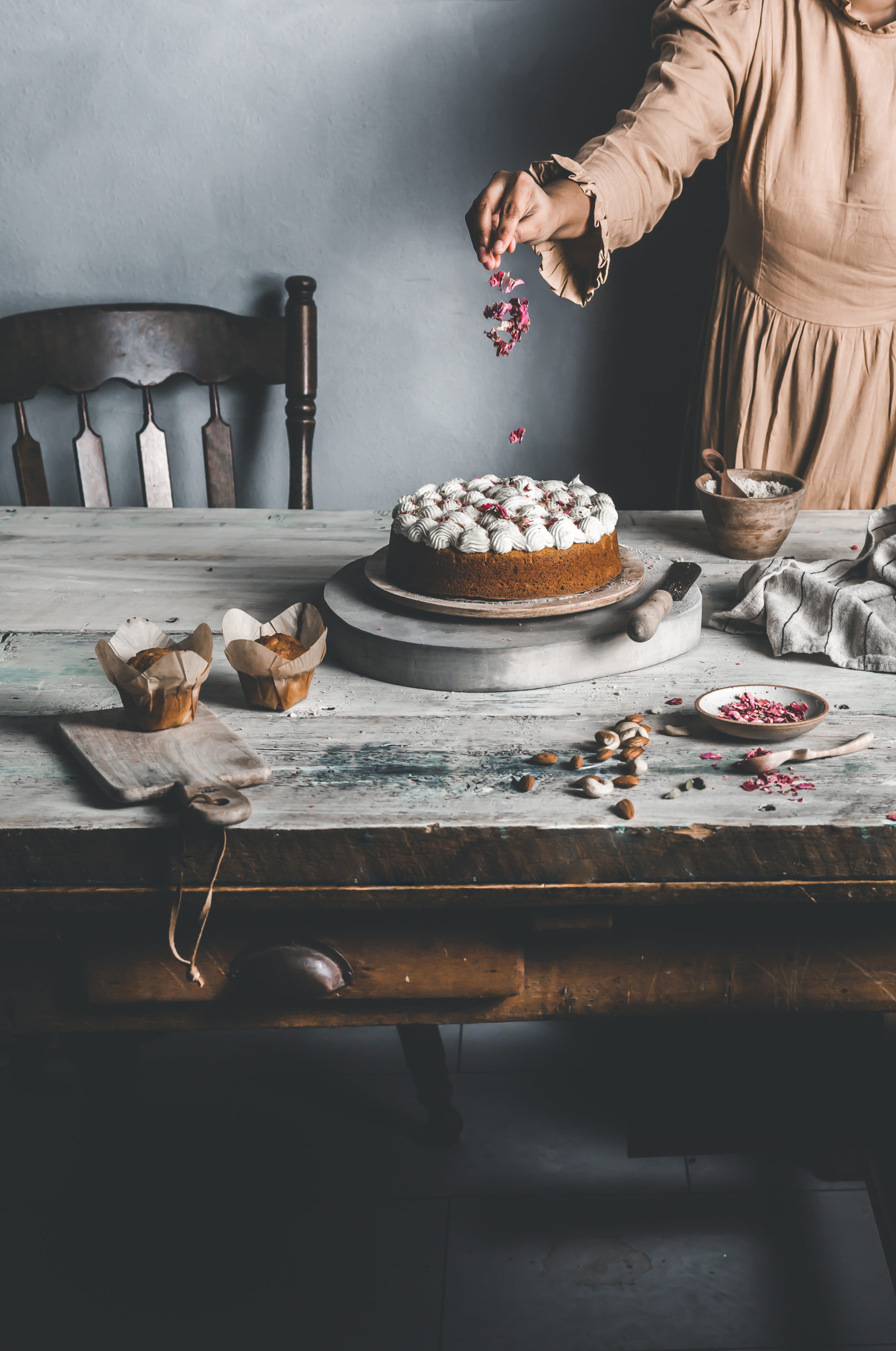 Thandai Mawa Cake With Rose Buttercream